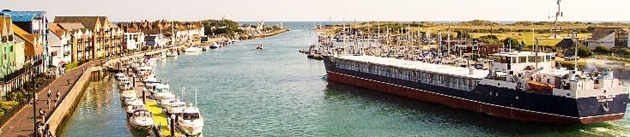 A large vessel in Littlehampton Harbour